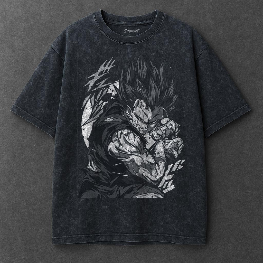 Dragon Ball Loose Navy Blue Washed T-Shirt