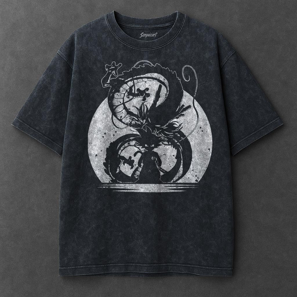 Dragon Ball Billowy Navy Blue Washed T-Shirt