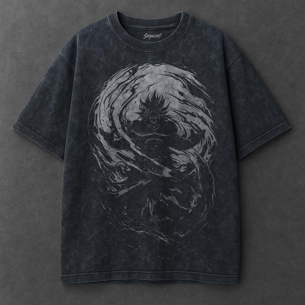 Dragon Ball Laid-back Navy Blue Washed T-Shirt