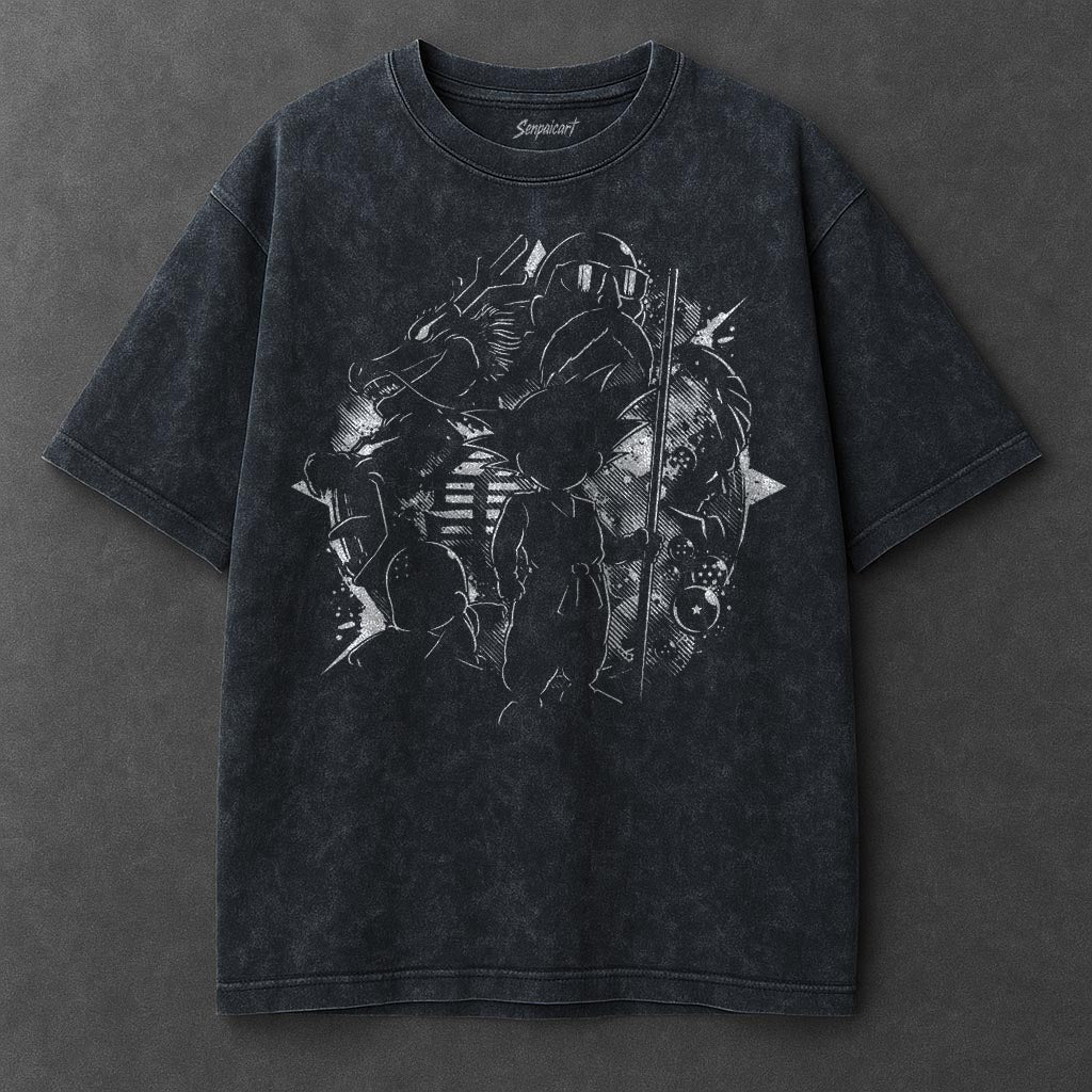 Dragon Ball Flattering Navy Blue Washed T-Shirt