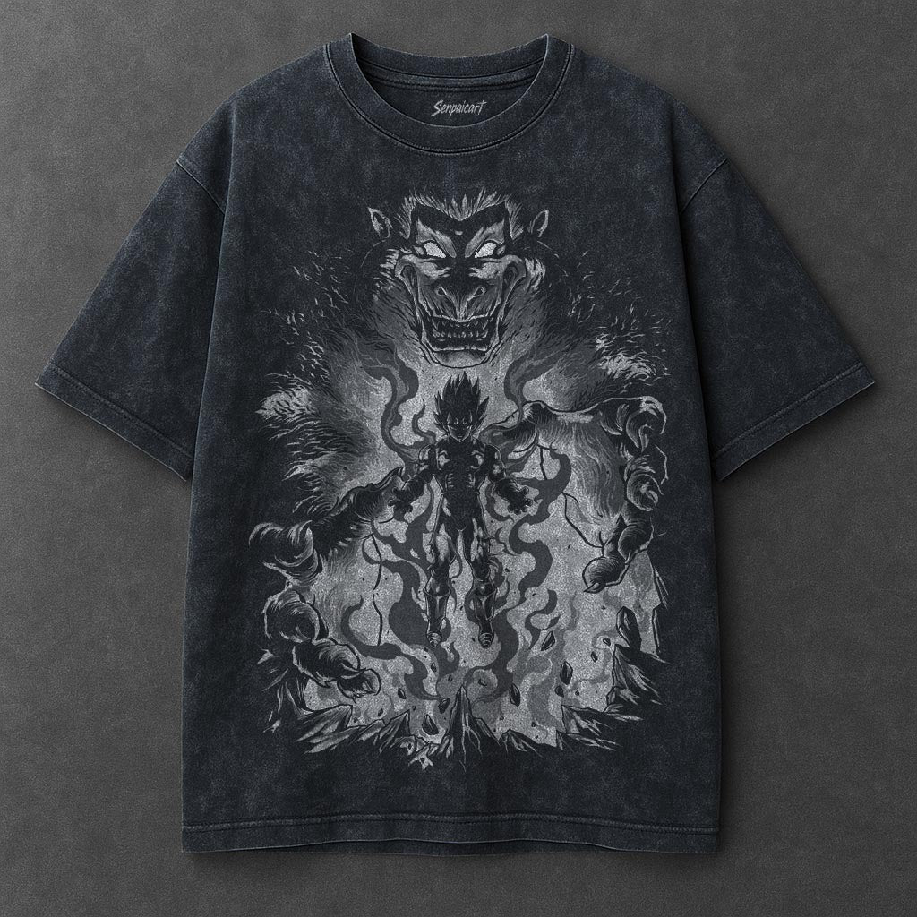 Dragon Ball Airy Navy Blue Washed T-Shirt