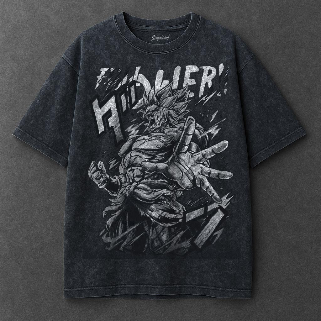 Dragon Ball Roomy Navy Blue Washed T-Shirt
