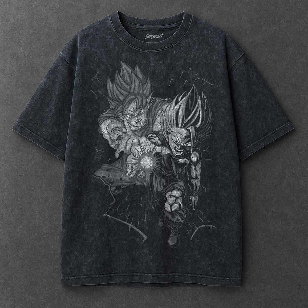 Dragon Ball Minimalist Navy Blue Washed T-Shirt