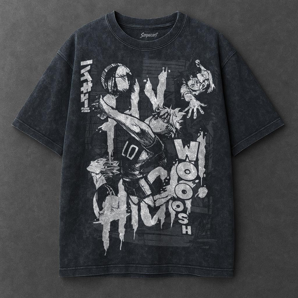 Haikyuu Premium Airy Navy Blue Washed T-Shirt