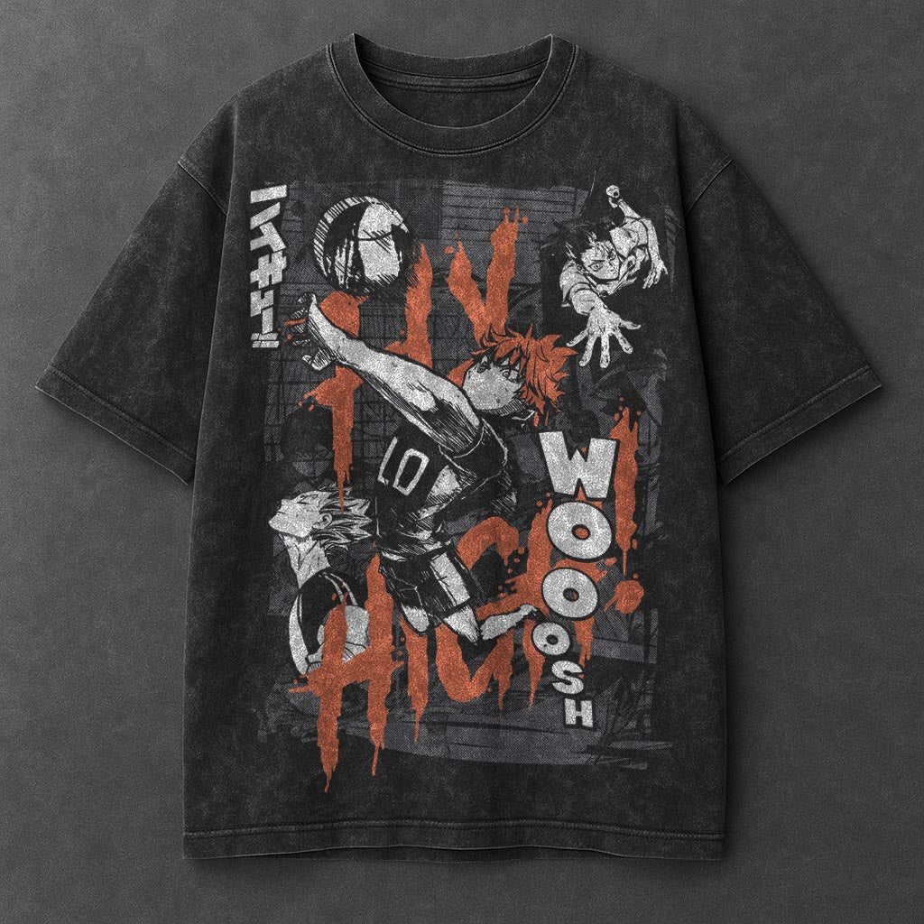 Haikyuu Premium Comfy Black Washed T-Shirt