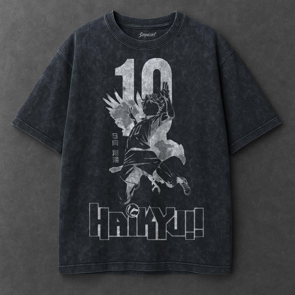 Haikyuu Premium Slouchy Navy Blue Washed T-Shirt