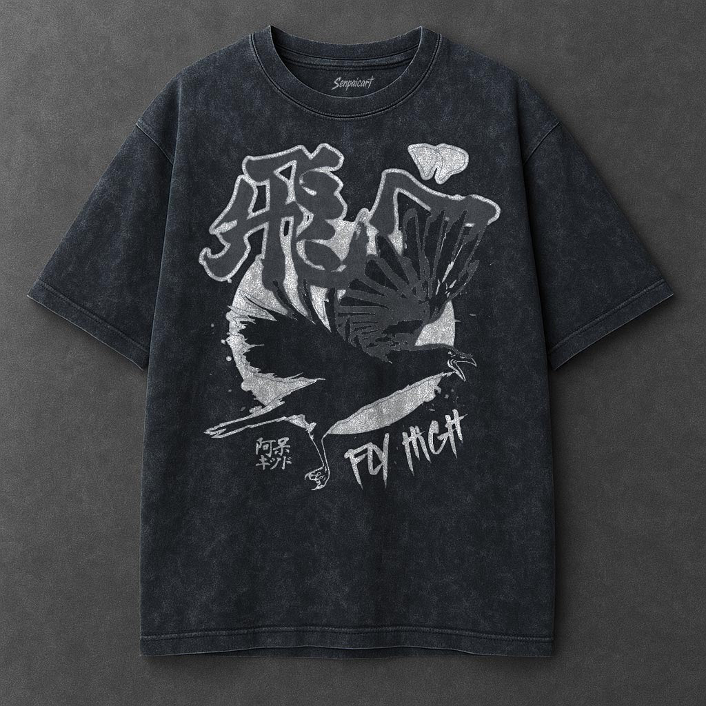 Haikyuu Premium Lightweight Navy Blue Washed T-Shirt