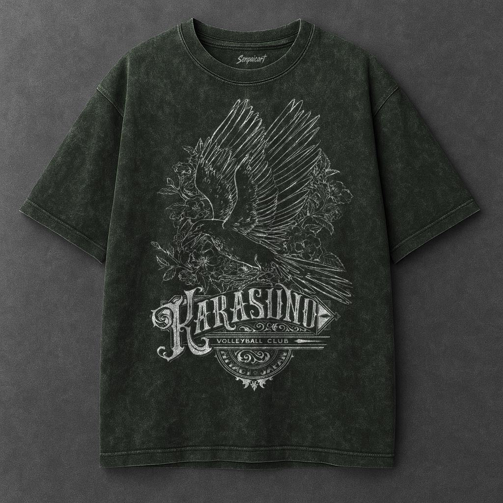 Haikyuu Premium Relaxed Vintage Green Washed T-Shirt