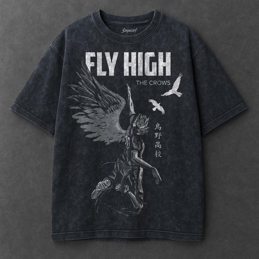Haikyuu Premium Effortless Navy Blue Washed T-Shirt