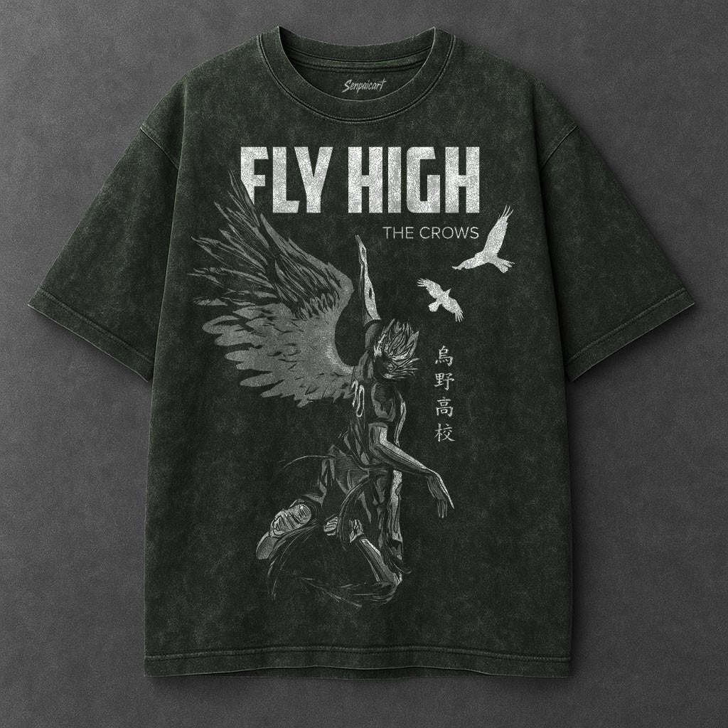 Haikyuu Premium Effortless Vintage Green Washed T-Shirt