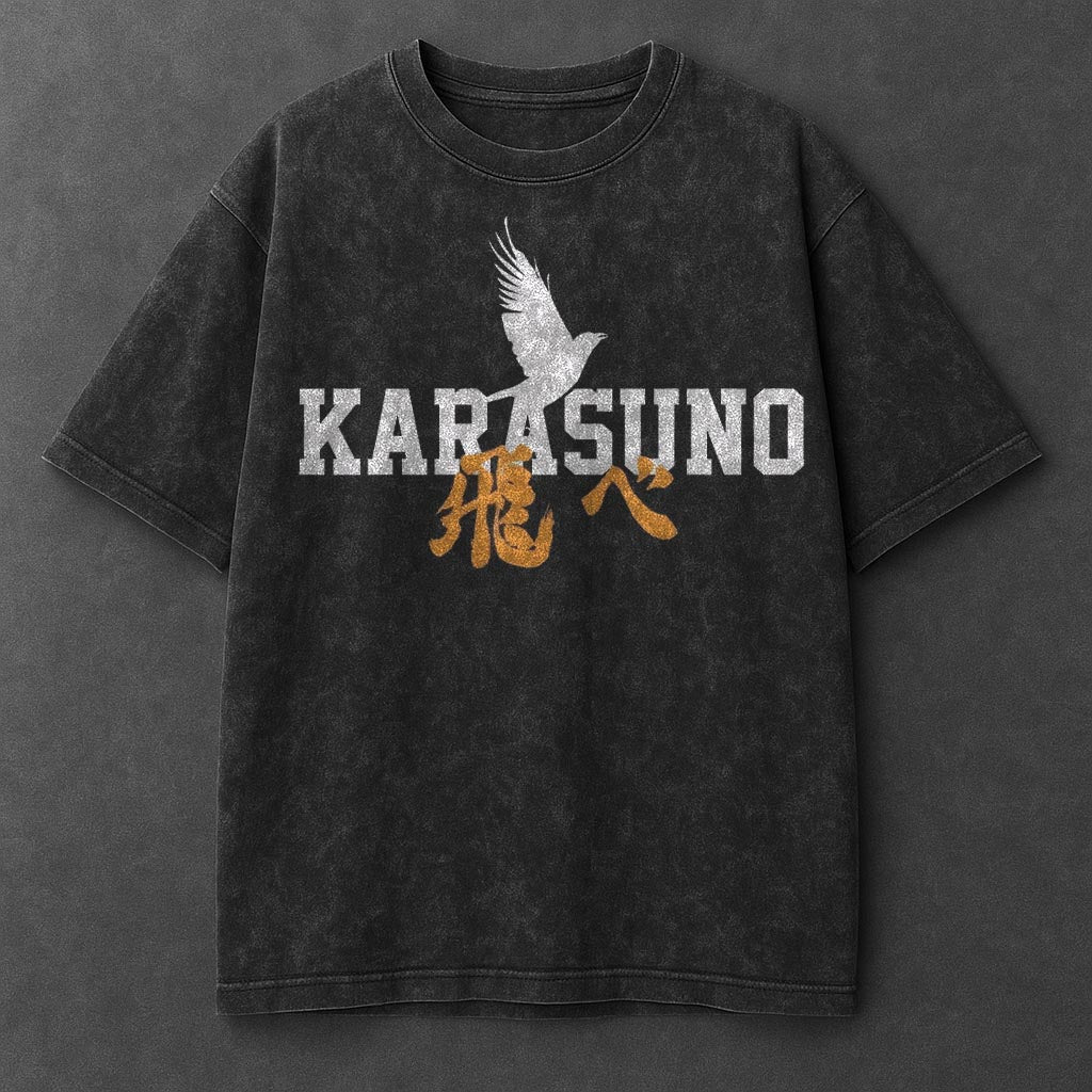 Haikyuu Premium Lightweight Black Washed T-Shirt