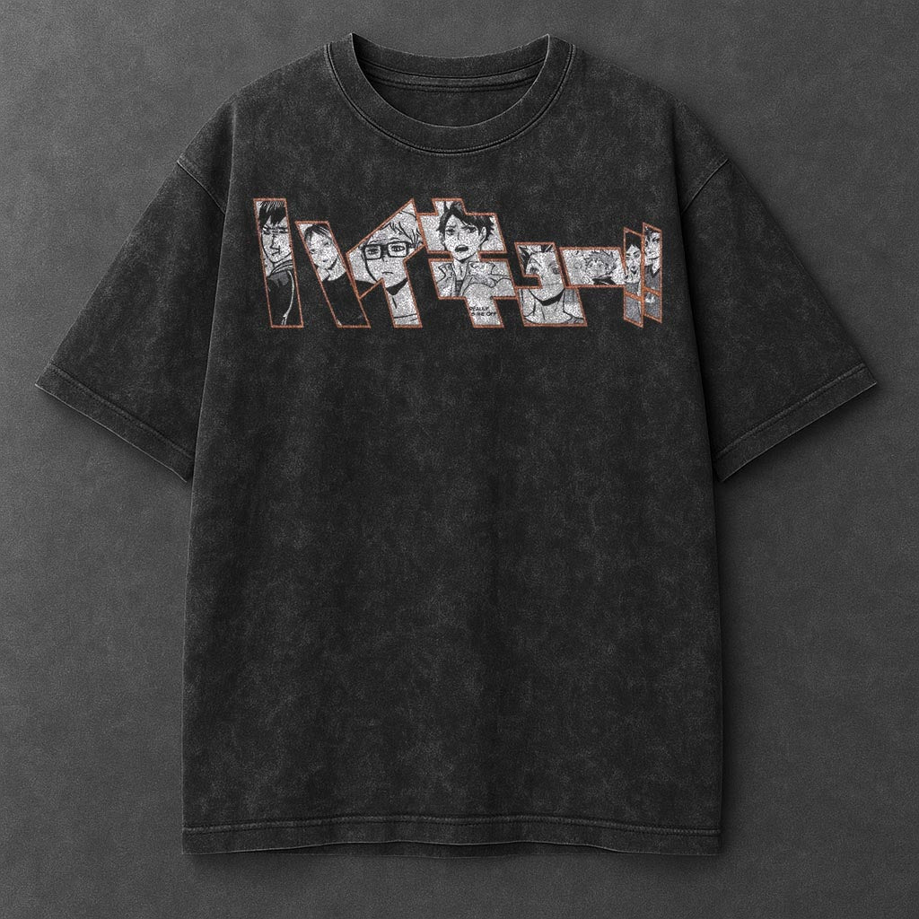 Haikyuu Premium Soft Black Washed T-Shirt