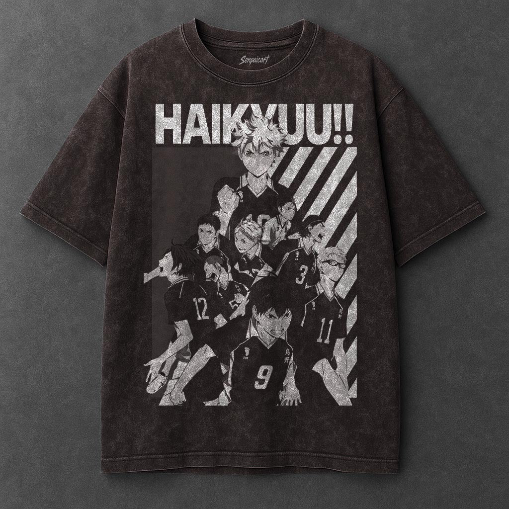 Haikyuu Premium Cozy Brown Washed T-Shirt