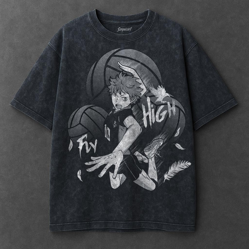 Haikyuu Premium Cozy Navy Blue Washed T-Shirt