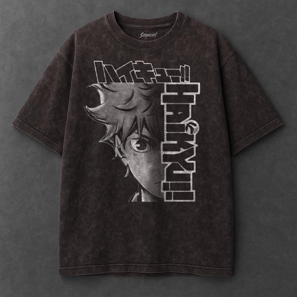 Haikyuu Premium Slouchy Brown Washed T-Shirt