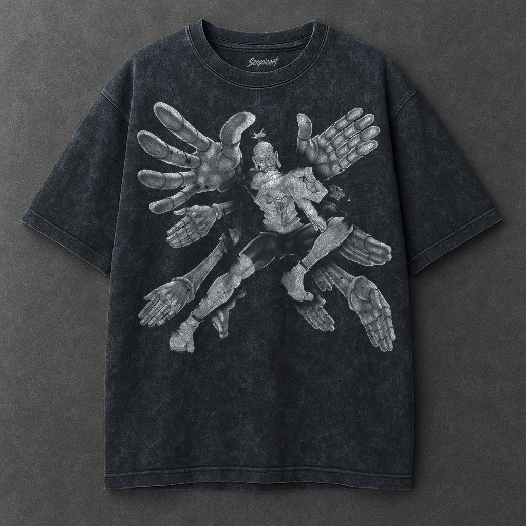 Hunter x Hunter Premium Extended Navy Blue Washed T-Shirt