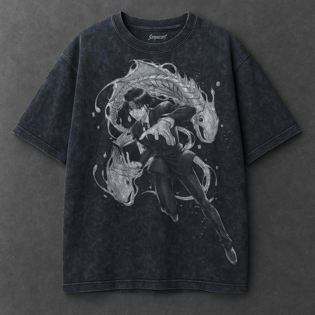 Hunter x Hunter Premium Non-restrictive Navy Blue Washed T-Shirt