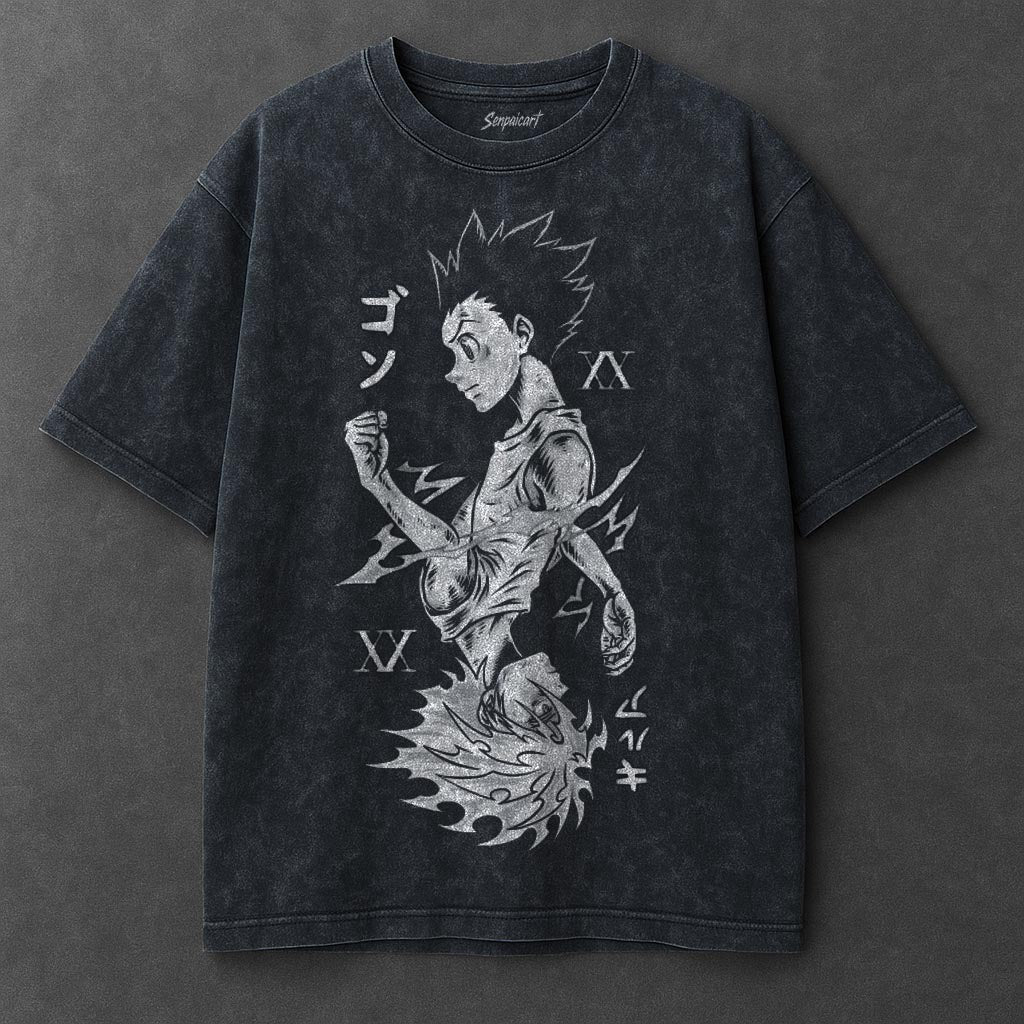 Hunter x Hunter Premium Cozy Navy Blue Washed T-Shirt