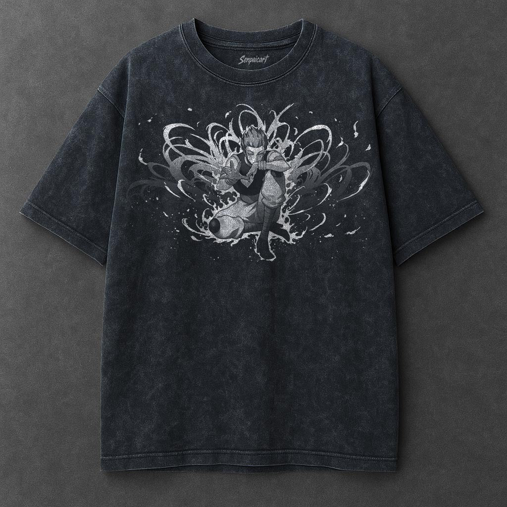 Hunter x Hunter Premium Billowy Navy Blue Washed T-Shirt