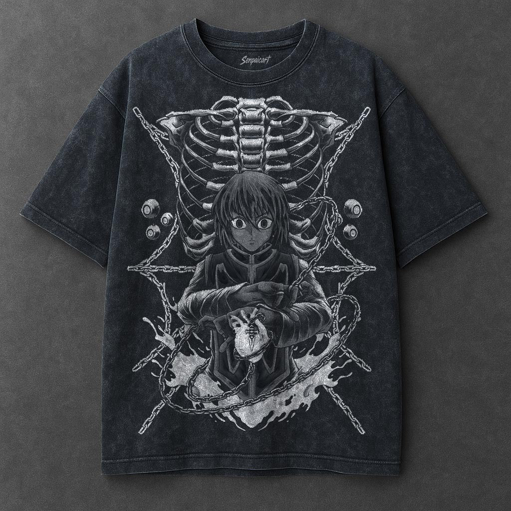Hunter x Hunter Premium Drapey Navy Blue Washed T-Shirt