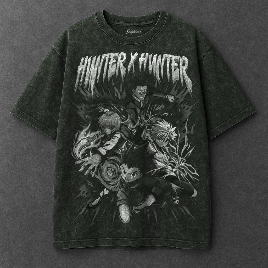 Hunter x Hunter Premium Drapey Vintage Green Washed T-Shirt