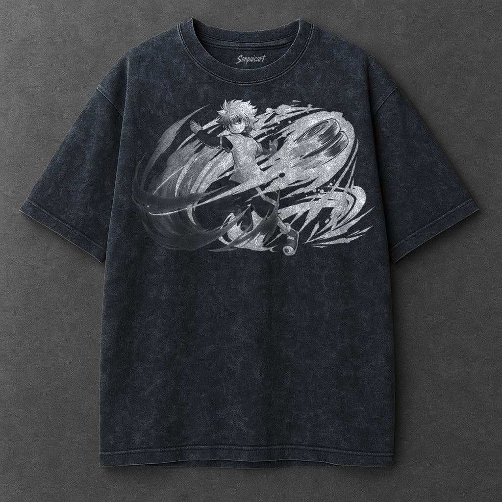Hunter x Hunter Premium Trendy Navy Blue Washed T-Shirt