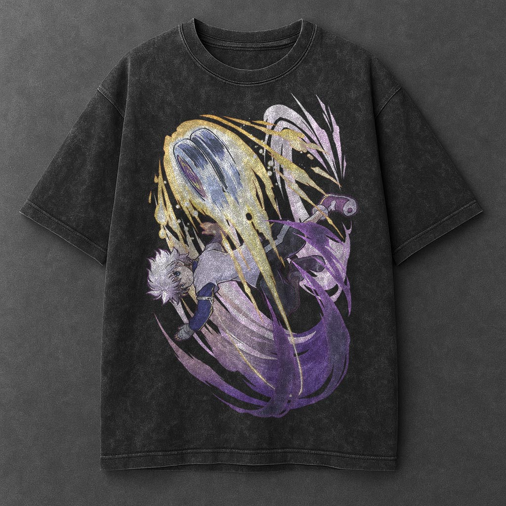 Hunter x Hunter Premium Elongated Black Washed T-Shirt