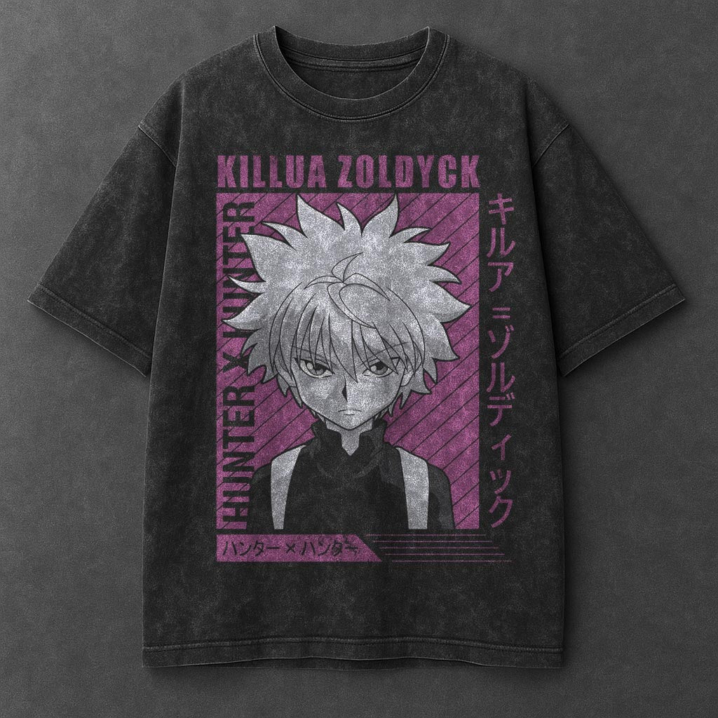 Hunter x Hunter Premium Unfitted Black Washed T-Shirt