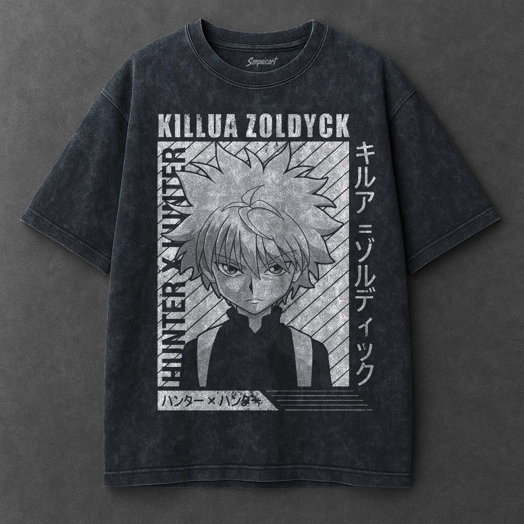 Hunter x Hunter Premium Effortless Navy Blue Washed T-Shirt