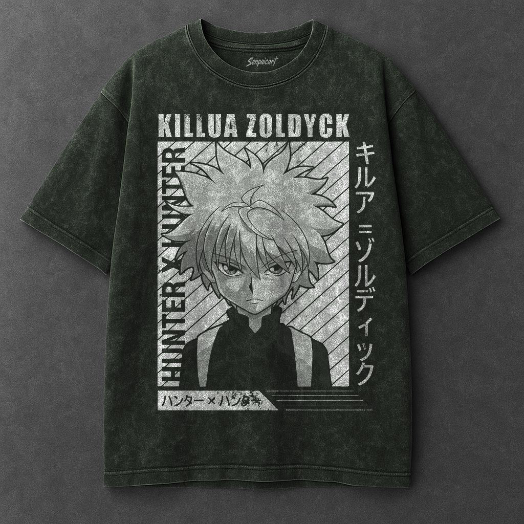 Hunter x Hunter Premium Casual Vintage Green Washed T-Shirt