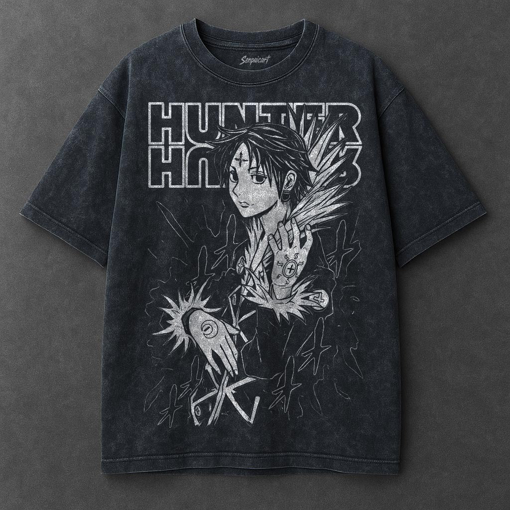 Hunter x Hunter Premium Oversized Navy Blue Washed T-Shirt