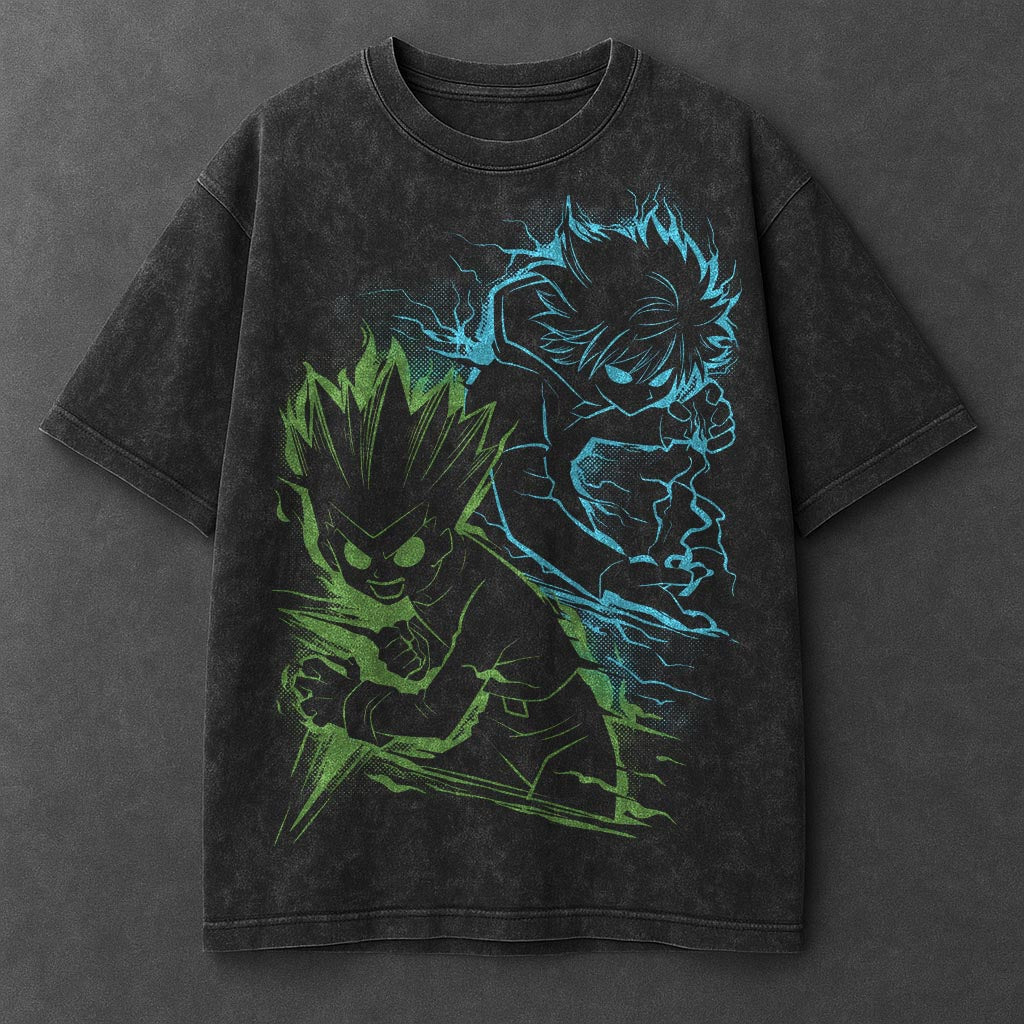 Hunter x Hunter Premium Extended Black Washed T-Shirt