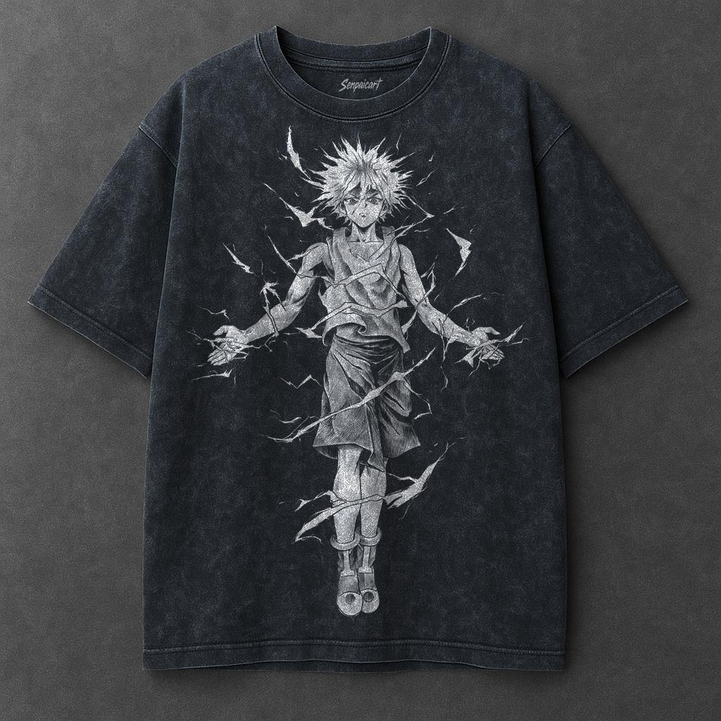 Hunter x Hunter Premium Flattering Navy Blue Washed T-Shirt