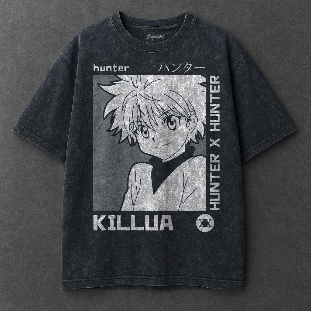 Hunter x Hunter Premium Casual Navy Blue Washed T-Shirt