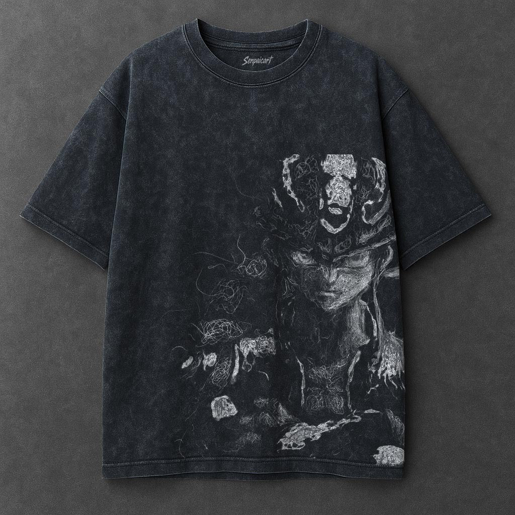 Hunter x Hunter Premium Stylish Navy Blue Washed T-Shirt