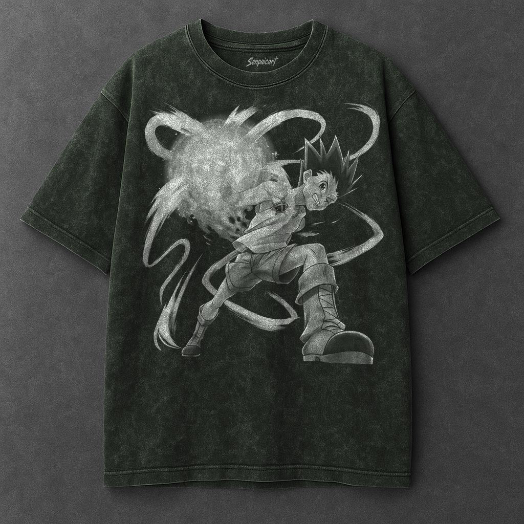 Hunter x Hunter Premium Tunic-like Vintage Green Washed T-Shirt