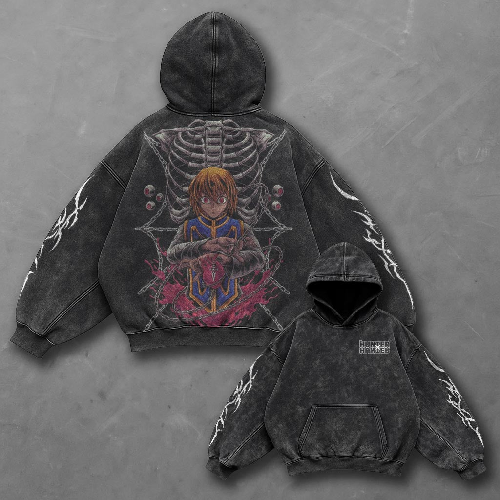 Hunter x Hunter Oversized Fresh Black Washed Hoodie