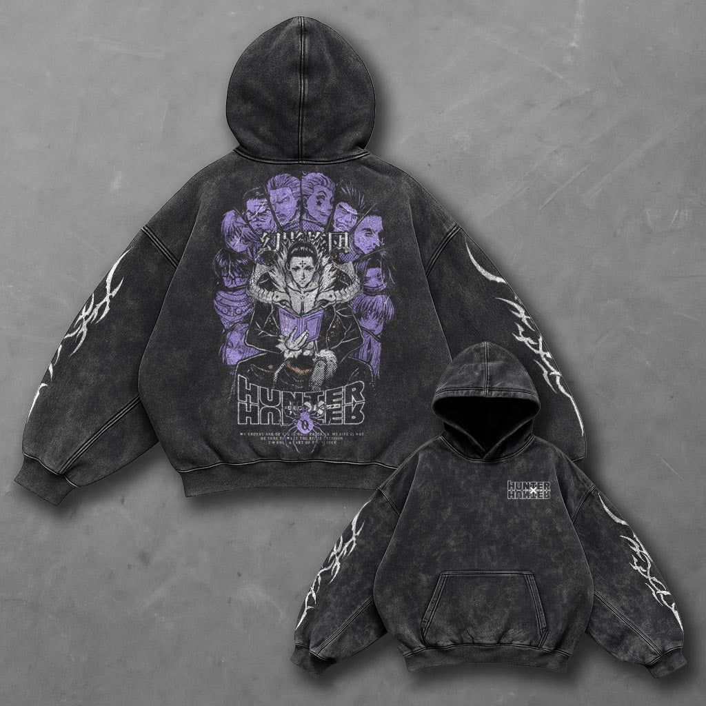 Hunter x Hunter Oversized Premium Black Washed Hoodie