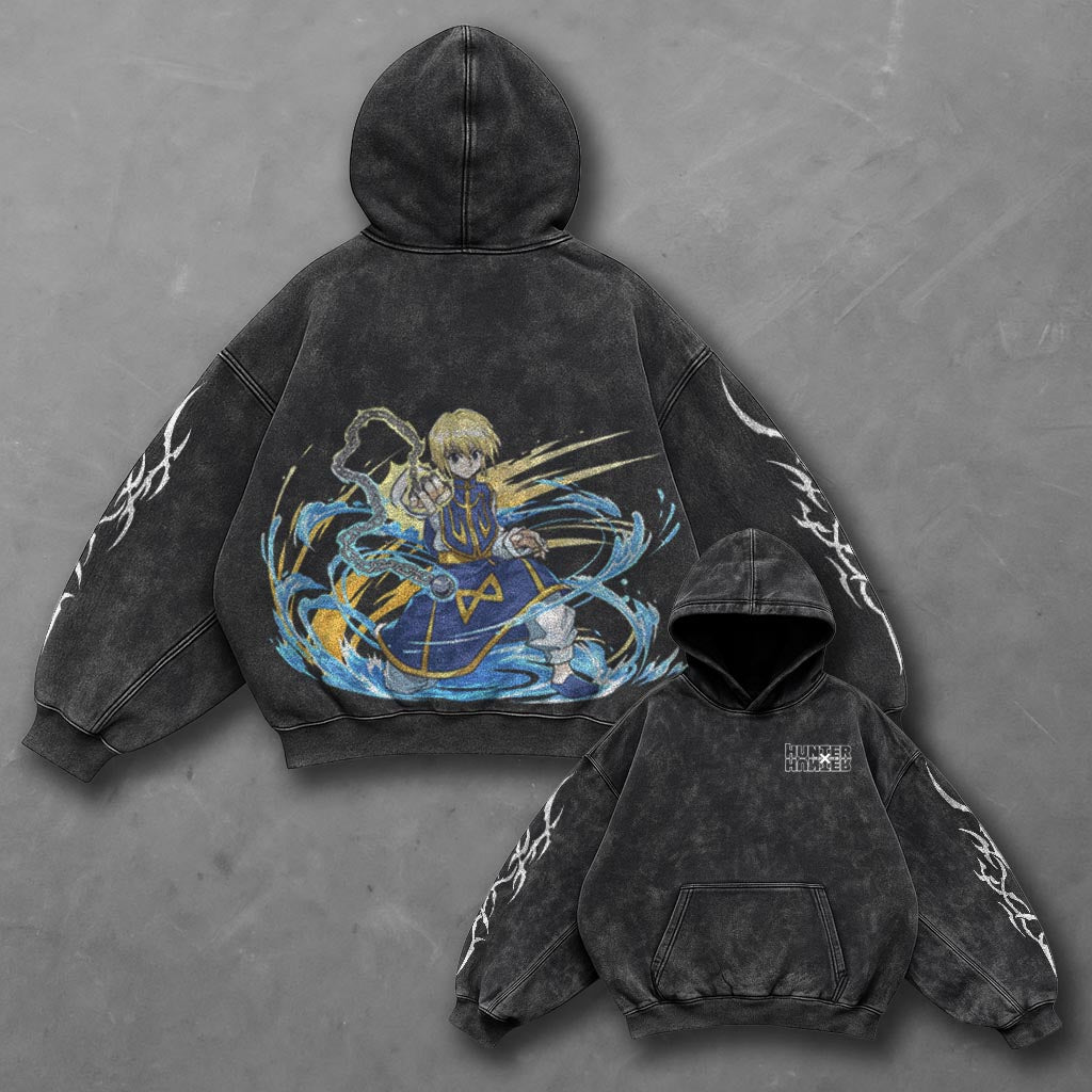 Hunter x Hunter Oversized Timeless Black Washed Hoodie