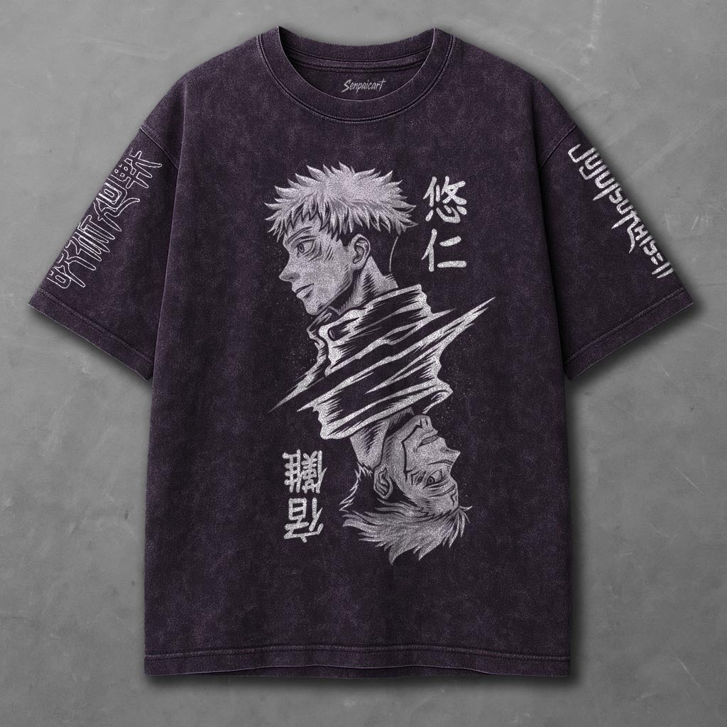 Jujutsu Kaisen Elongated Violet Washed T-Shirt