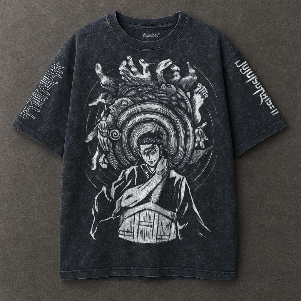 Jujutsu Kaisen Relaxed Blue Washed T-shirt
