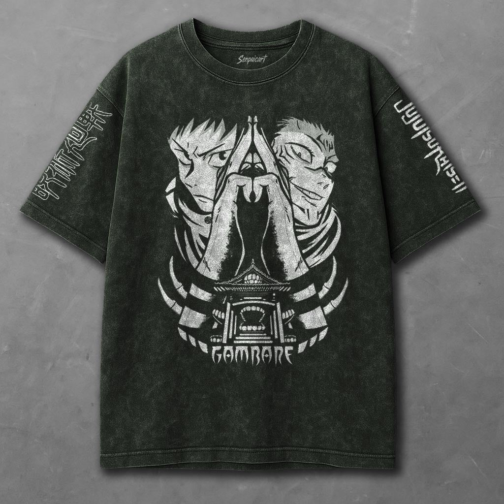 Jujutsu Kaisen Laid-back Green Washed T-Shirt