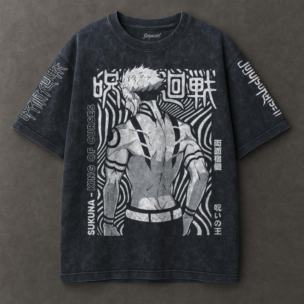 Jujutsu Kaisen Flattering Blue Washed T-shirt