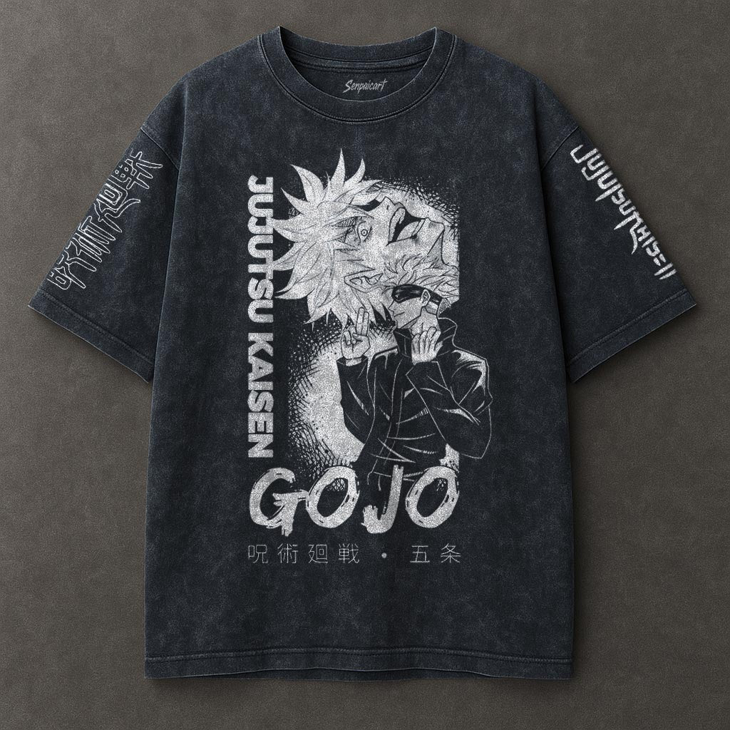 Jujutsu Kaisen Drapey Blue Washed T-shirt