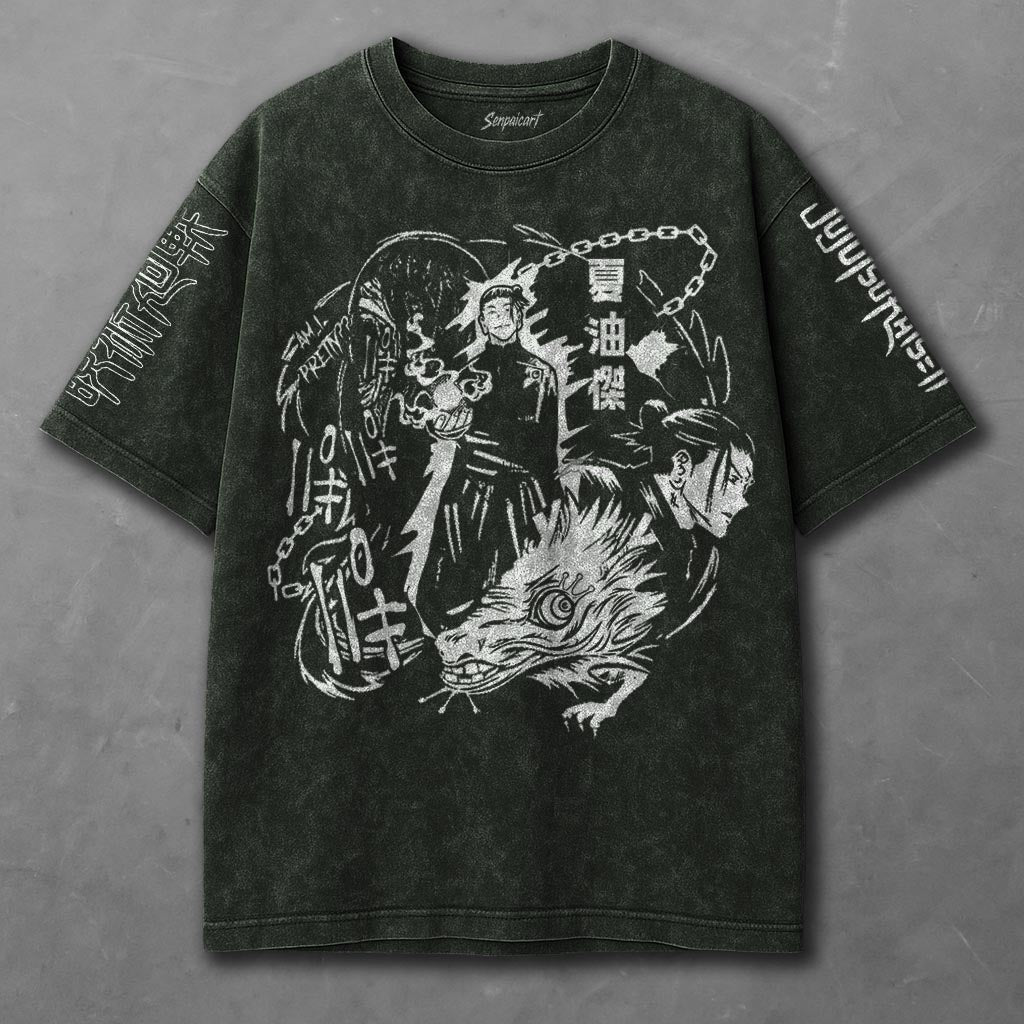 Jujutsu Kaisen Lightweight Green Washed T-Shirt
