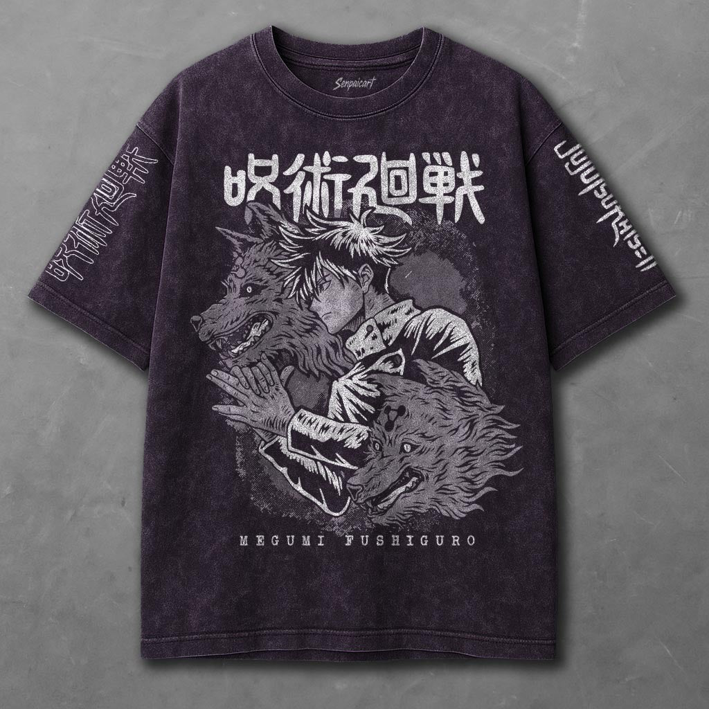 Jujutsu Kaisen Oversized Violet Washed T-Shirt