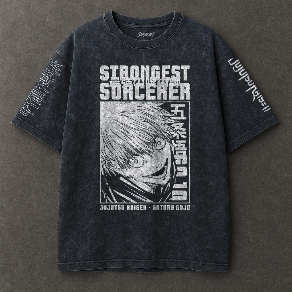 Jujutsu Kaisen Unfitted Blue Washed T-shirt