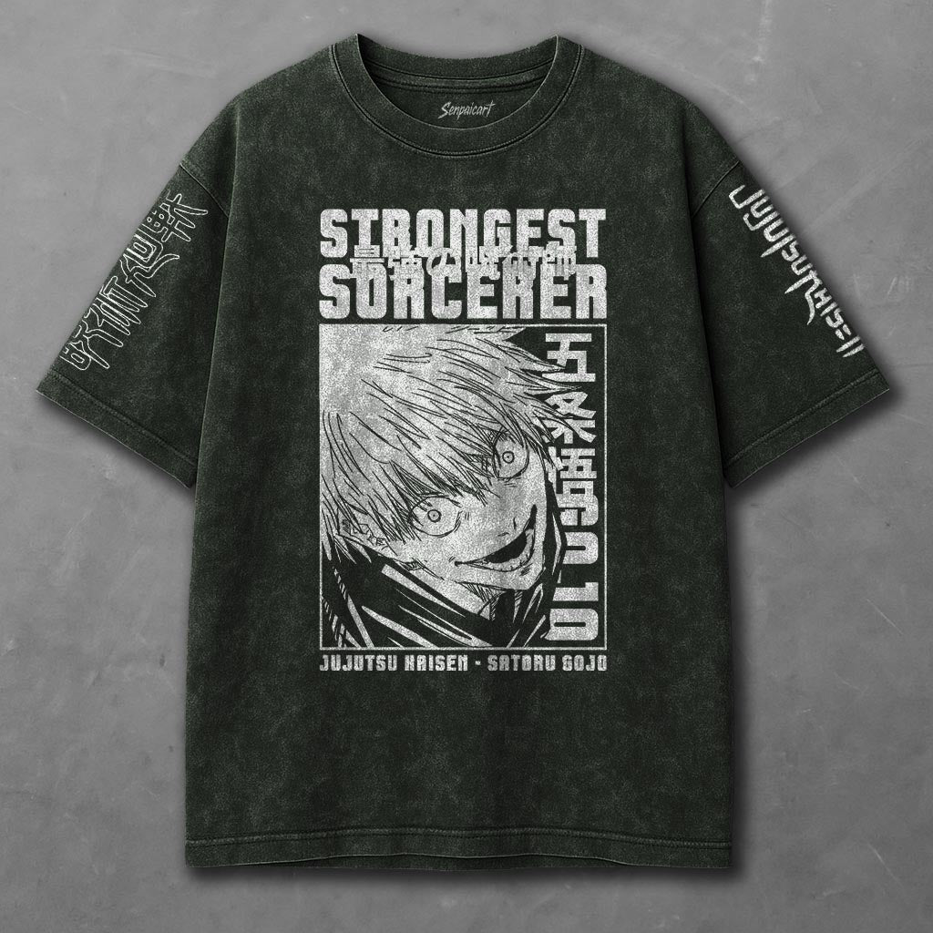 Jujutsu Kaisen Spacious Green Washed T-Shirt