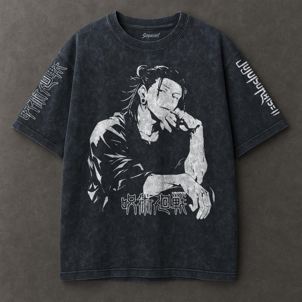 Jujutsu Kaisen Easygoing Blue Washed T-shirt