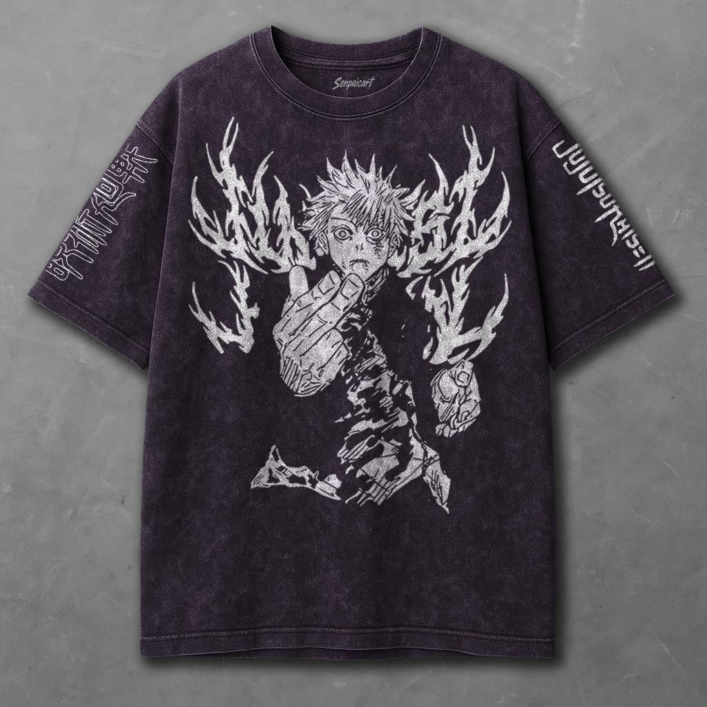 Jujutsu Kaisen Unfitted Violet Washed T-Shirt